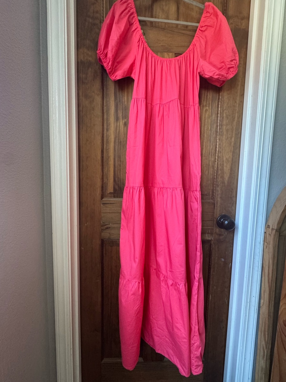 wild fable Coral Puff Sleeve Maxi Dress